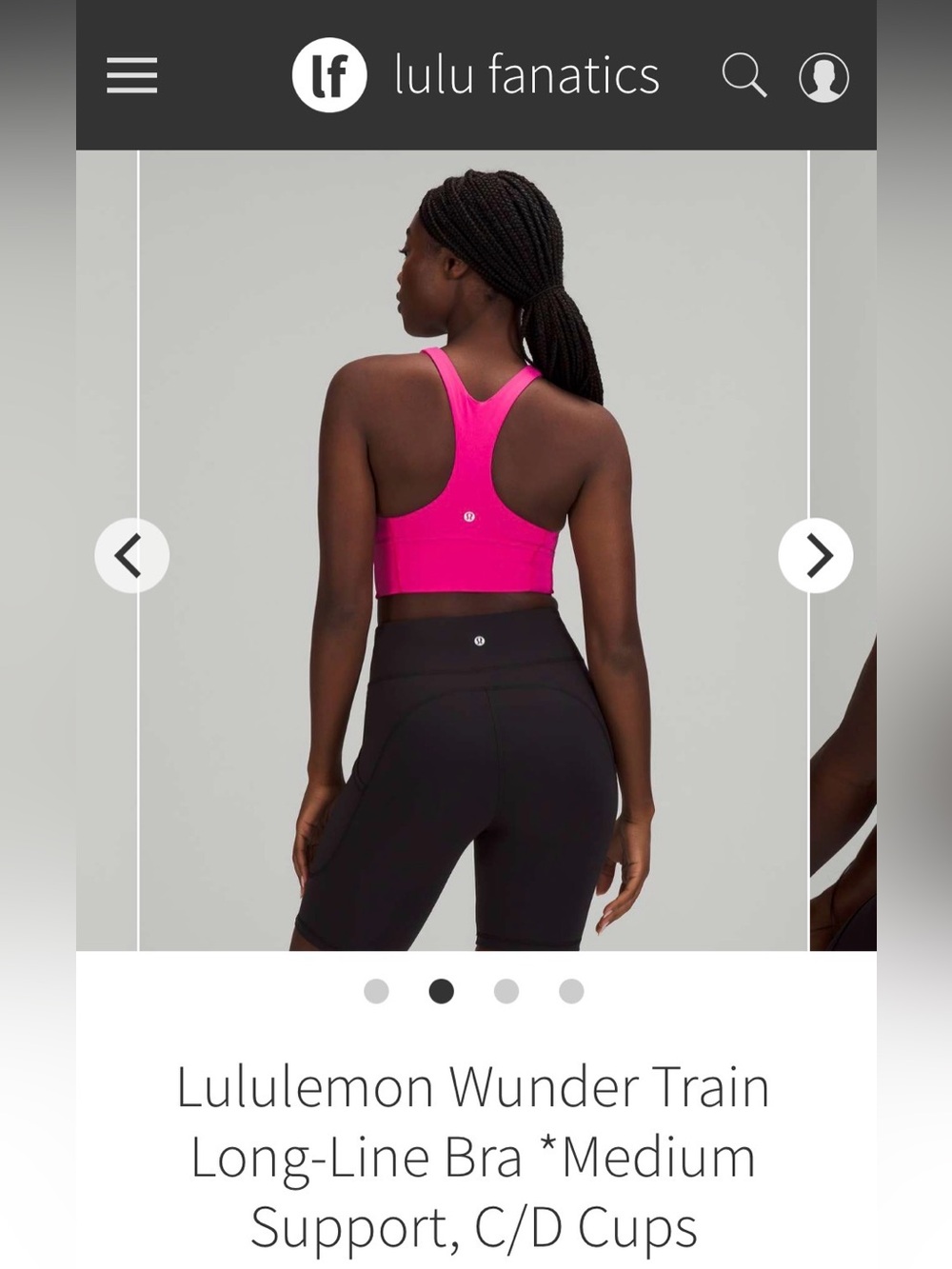 lululemon athletica Hot Pink Racerback Long-Line Sports Bra